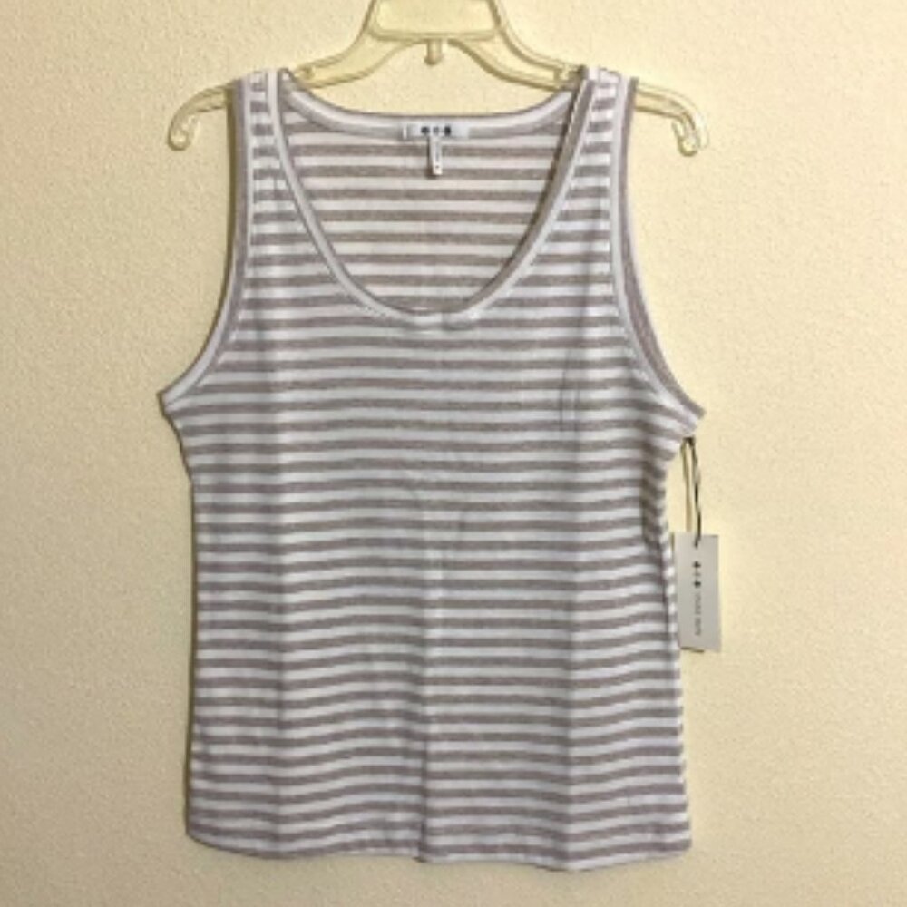 THREE DOTS Stripe Rocker Tank Top Women's Size XL